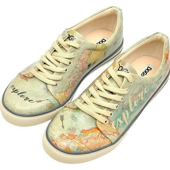 Dogo Vegan Leather Sneakers for Women - Handmade and Unique Fashion Sneakers for Women, Explore Design, Size 5