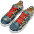 thumbnail image 1 of Dogo Vegan Leather Sneakers for Women - Handmade and Unique Fashion Sneakers for Women, It is a New Day Design, Size 7, 1 of 5