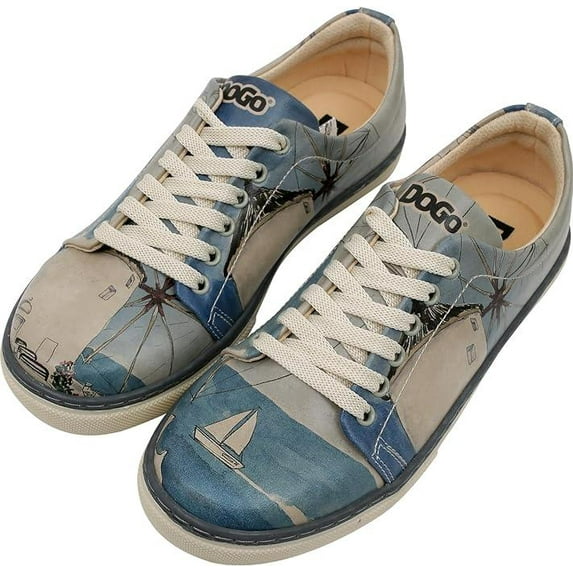 Dogo Vegan Leather Sneakers for Women - Handmade and Unique Fashion Sneakers for Women, Meet me Halfway Design, Size 9