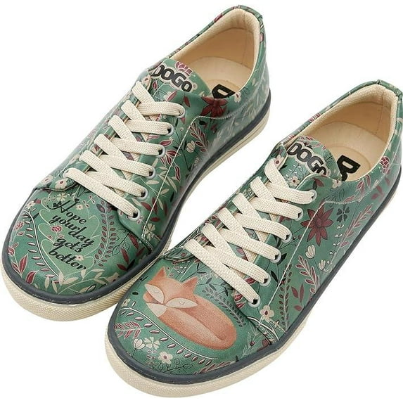 Dogo Vegan Leather Sneakers for Women - Handmade and Unique Fashion Sneakers for Women, Spirit Animal Design, Size 5
