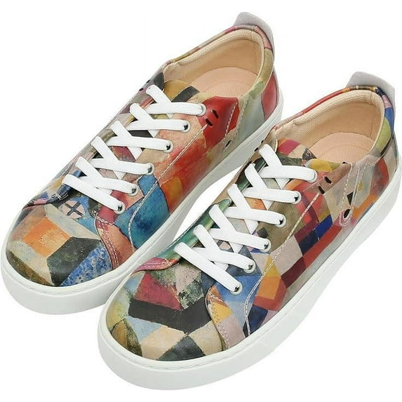 Dogo Vegan Leather Sneakers for Women - Handmade and Unique Fashion Sneakers for Women, Stain Design, Size 6