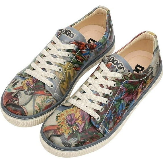 Dogo Vegan Leather Sneakers for Women - Handmade and Unique Fashion Sneakers for Women, Still Life Design, Size 10