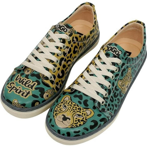 Dogo Vegan Leather Sneakers for Women - Handmade and Unique Fashion Sneakers for Women, Wild Spirit Design, Size 7