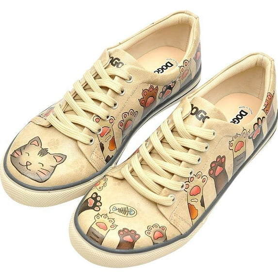 Dogo Vegan Leather Sneakers for Women - Handmade and Unique Fashion Sneakers for Women, Yummy Design, Size 6