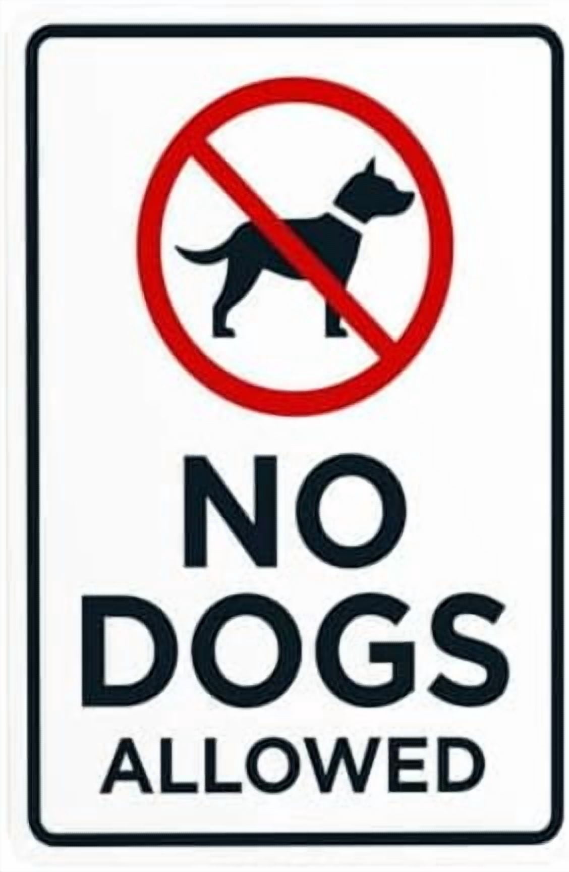 No Dogs Allowed Sign With Graphic Warning Sign, Security Metal Signs ...