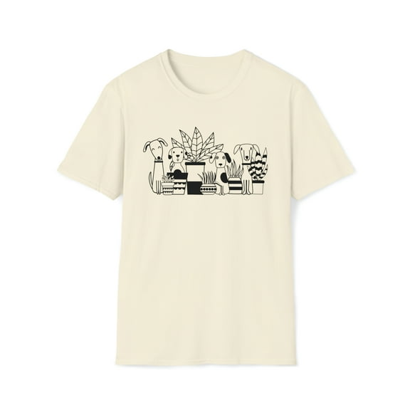 Dogs And Plants, Gildan Unisex Softstyle T-Shirt, Graphic Tee, S-3XL