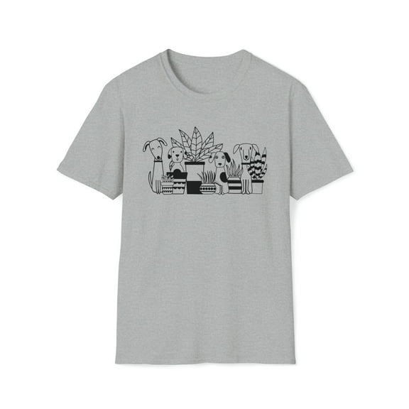 Dogs And Plants, Gildan Unisex Softstyle T-Shirt, Graphic Tee, S-3XL