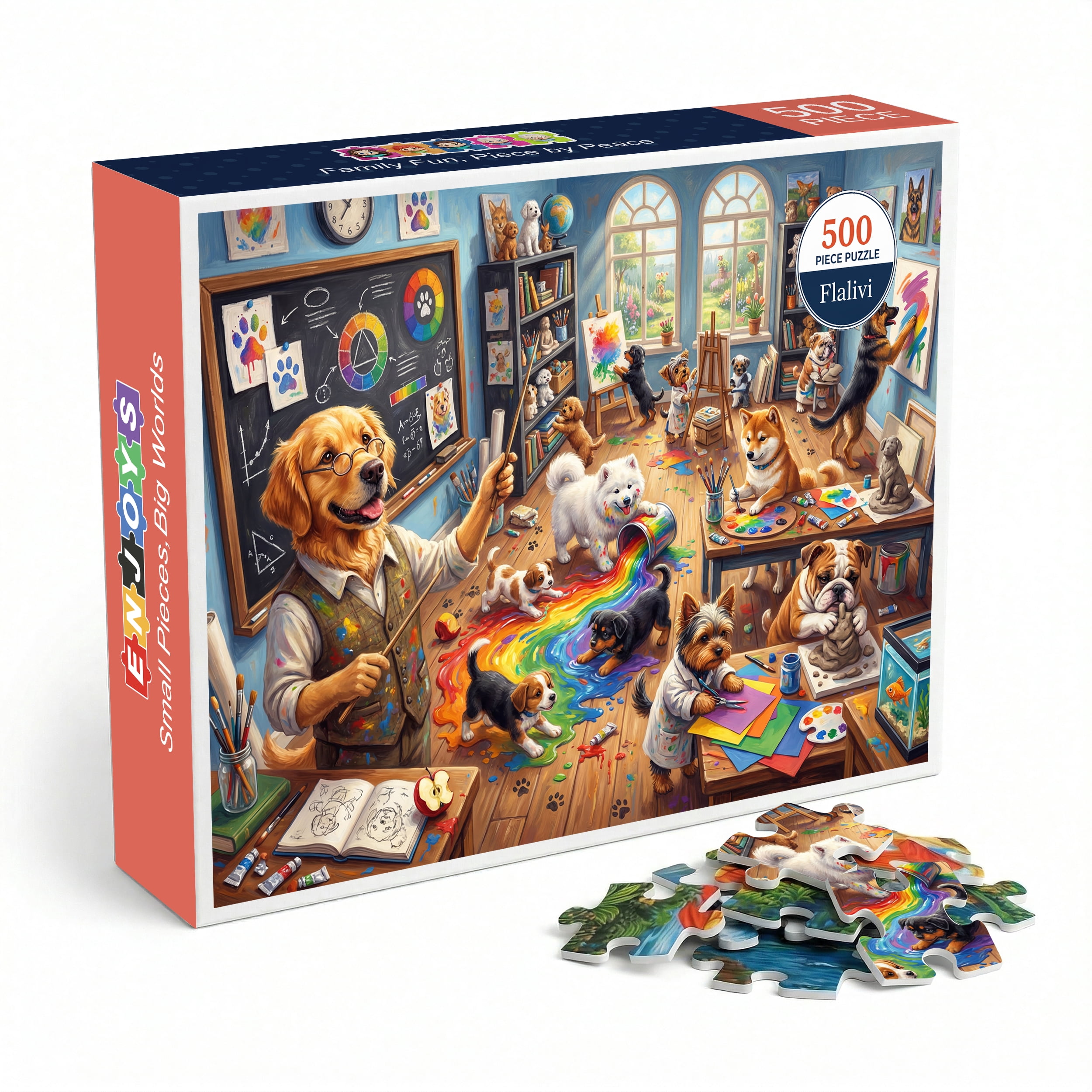 Dogs Art Class Jigsaw Puzzle for Adults 500 Pieces, Colorful Whimsical ...