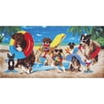 thumbnail image 1 of 30" X 60" Dogs At The Beach Velour Beach Towel, 1 of 2