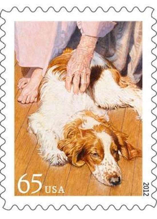 Dogs At Work - Comforting Canvas Art - US POSTAL SERVICE (20 x 28)