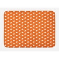 thumbnail image 1 of Dogs Bath Mat, Poodle Dog Pattern with White Head Silhouettes Fluffy Furry Canine Animal, Plush Bathroom Decor Mat with Non Slip Backing, 29.5" X 17.5", Dark Orange and White, by Ambesonne, 1 of 2