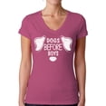 thumbnail image 1 of Dogs Before Boys Women V-Neck Shirt Dog Owner Gifts Anti Valentines Day T-Shirt for Women Funny Dogs Lover Tee for Her, 1 of 4