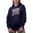 thumbnail image 1 of Dogs Before Dudes feat. a Bone Art Merch Gift, Navy Blue Hooded Sweatshirt or Hoodie, 2XL, 1 of 5
