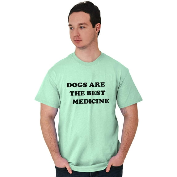Dogs Best Medicine Pet Puppy Owner Men's Graphic T Shirt Tees Brisco Brands X
