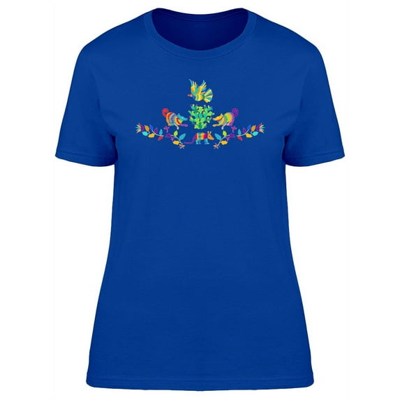 Dogs & Bird Otomi Artwork T-Shirt Women -Image by Shutterstock, Female x-Large