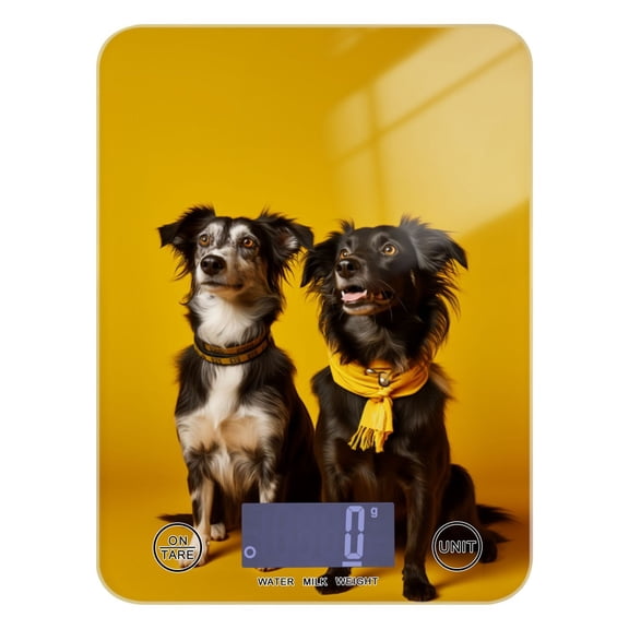 Dogs Black Food Scale Digital Kitchen Scale Waterproof Tempered Glass Tare Function 11 lb for Baking Cooking Meal Prep