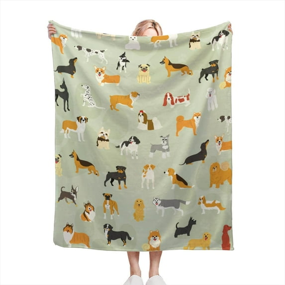 Dogs Blanket Soft Warm Throw Blanket for Kids Adults Gift,Lightweight Cozy Luxury Flannel Blankets for Couch Bed Sofa 80"x60"