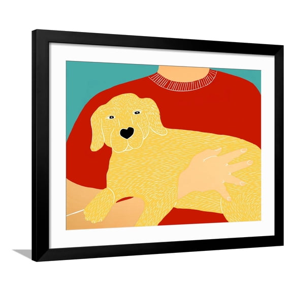 Art.com Dogs Can Heal A Broken Heart Yell Giclee Print by Stephen Huneck, Black Frame Wall Art, 40" x 32"