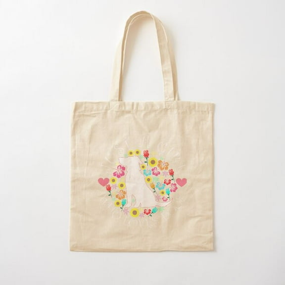 Just A Girl Who Loves Dogs Design Cotton Tote Bag Canvas Tote Bag, Family Gift For Mother, Her