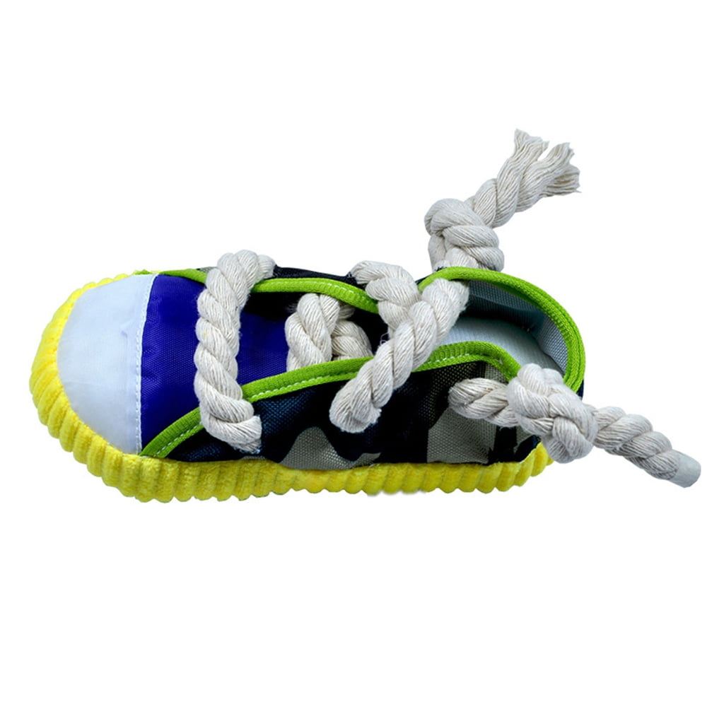 Dogs Chew Toy Shoe for Aggressive Chewer Pet Plush Shoe Toy Puppy Soft Teething Rope Toy Lovely