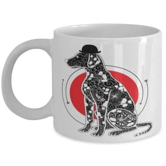 Dogs 11 oz Coffee Mug - Fancy Dalmatian Design White Ceramic Gift
