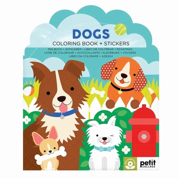 Dogs Coloring Book + Stickers, (Paperback)