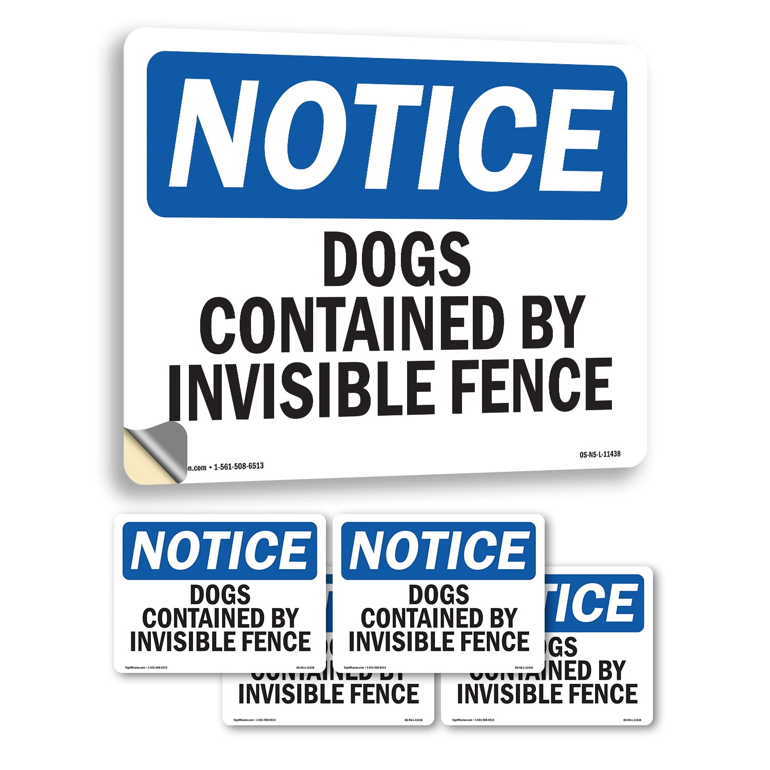 Dogs Contained By Invisible Fence OSHA Notice Vinyl Decal Label 5 Inch ...
