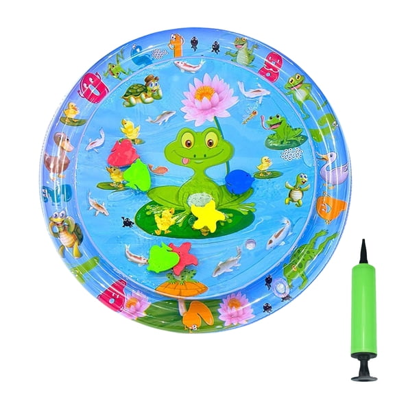 Dogs Cooling Mat Cats Bed Inflatable Water Bed Lounger for Small Cats Water Sensory Play Mat Round Lounger
