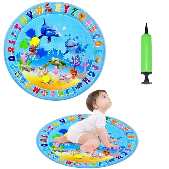 Dogs Cooling Mat Cats Bed Inflatable Water Bed Lounger for Small Cats Water Sensory Play Mat Round Lounger