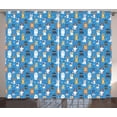 thumbnail image 1 of Ambesonne Dogs Curtains 2 Panel Set, Canine Puppy Joyful Pets Paws, 108" x 108", Multicolor, 1 of 3