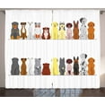 thumbnail image 1 of Ambesonne Dogs Curtains 2 Panel Set, Simplistic Dog Animal, 108" x 90", Multicolor, 1 of 3