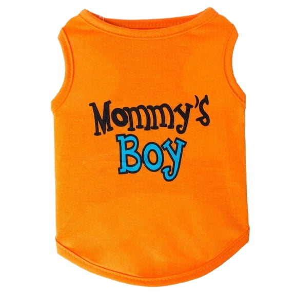 Dogs, Dog Vest, Mesh Fabric, Fabric Trim, Black Mesh, Mommy's Boy Graphic, Orange Outer Layer, Extra Large, 1 Pc