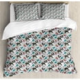thumbnail image 1 of Dogs Duvet Cover Set King Size, Boston Terriers and Colorful Flowers Blossoming Springtime Theme with Butterflies, Decorative 3 Piece Bedding Set with 2 Pillow Shams, Multicolor, by Ambesonne, 1 of 3