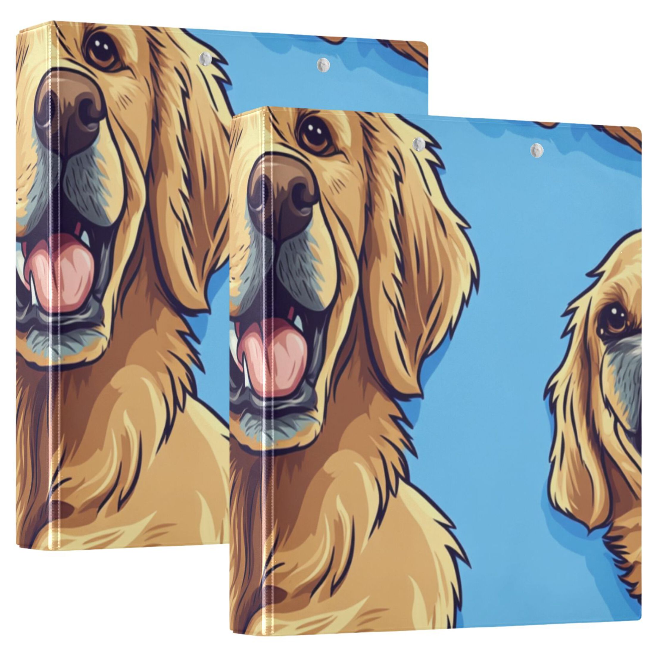 Dogs Face 3 Ring Binders 1.5 inch Hardcover File Folders with Interior Pockets A4 Size Organizer for School Office Hospital