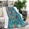 thumbnail image 1 of Dogs with Flowers Blanket,Comfortable Soft Flannel Throw Blanket,All Season,Warm Lightweight Blankets for Sofa Bed Couch Living Room Chair,60"x80"(150x200cm), 1 of 4