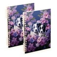 thumbnail image 1 of Dogs Flowers Floral Purple Ring Binder Notebook Journey Note Diary College Ruled Spiral Notebook Study Loose Leaf Paper A5 60 Pages, 1 of 8
