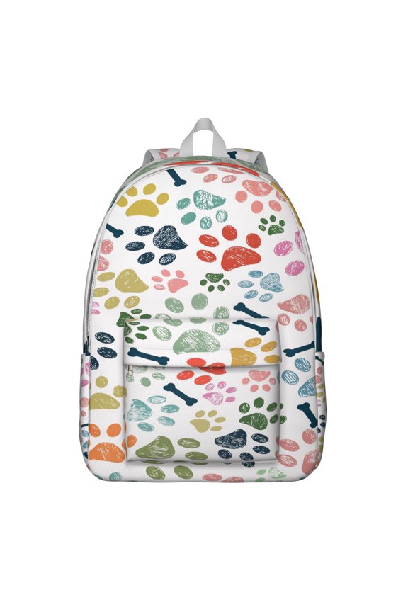 Dogs and Flowers Print Vintage Backpack – Large Capacity Travel Backpack with Durable Oxford Material and Anti-theft Features for Students, Pet Lovers, and Travelers