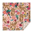 thumbnail image 1 of Dogs with Flowers Square Tablecloth,Waterproof Square Table Cover,Wipeable Spillproof Washable Table Cover for Home Kitchen Party Decor 60"x60"(152x152cm), 1 of 6