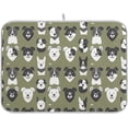 thumbnail image 1 of Dogs Green Dish Drying Mats, Reversible Coffee Mat, Microfiber Dish Drying Rack Mat for Kitchen Countertop Decor 18 x 24 Inches, 1 of 6