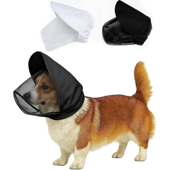 Dogs Head Protector, Dogs Mesh Head Net for Small & Medium Dog, Adjustable Head Guard Mesh Heads Guard, Dog Soft Net Masks for Outdoor Hiking Camping, Breathable Meshs Muzzles for Animals