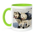 thumbnail image 1 of 3dRose, Dogs, Iditarod Start, Alaska - NA02 DNO0654 - David Northcott, 11oz Two-Tone Green Mug, 1 of 7