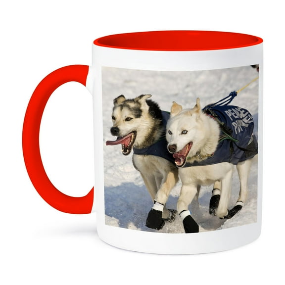 3dRose, Dogs, Iditarod Start, Alaska - NA02 DNO0654 - David Northcott, 15oz Two-Tone Red Mug