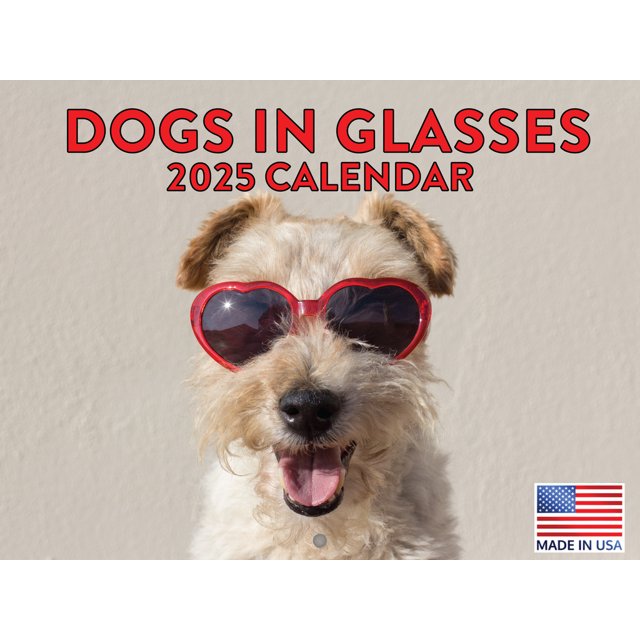 Dogs In Glasses Calendar 2025 Cute Animal Calendar For Kids Made In