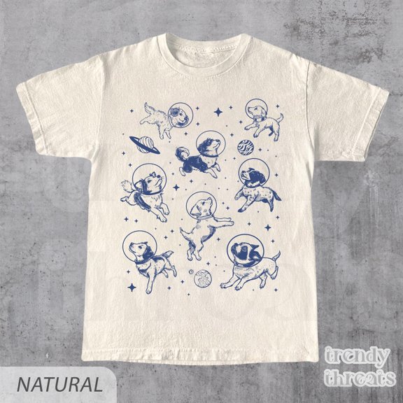 Dogs In Space Shirt, Meme T-Shirt, Silly Dogs Astronaut Adult Unisex Tee, Dog Lover Gift,