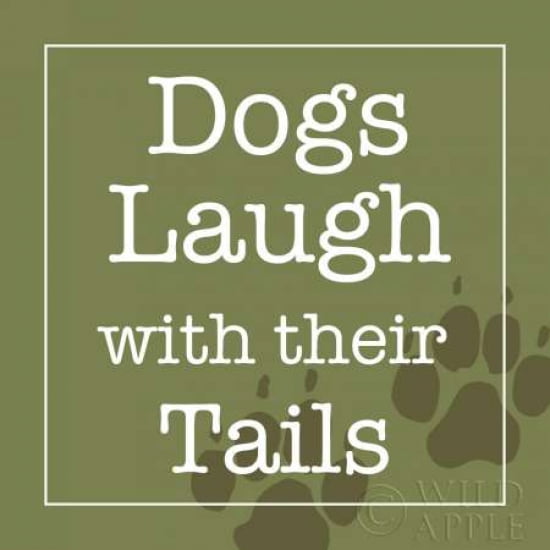 Dogs Laugh with Their Tails Canvas Art - Wild Apple Studio (24 x 24)