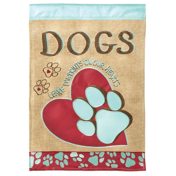 Dogs Leave Pawprints Burlap