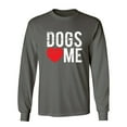 thumbnail image 1 of Dogs Love Me Sarcastic Novelty Gift Idea Adult Humor Funny Men's Long Sleeve Shirts, 1 of 3