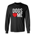 thumbnail image 1 of Dogs Love Me Sarcastic Novelty Gift Idea Adult Humor Funny Men's Long Sleeve Shirts, 1 of 3