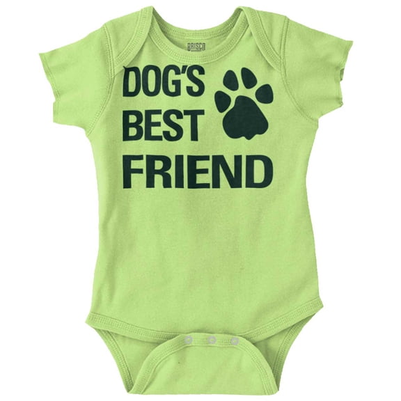 Dogs Mans Best Friend Cute Romper Boys or Girls Infant Baby Brisco Brands 24M