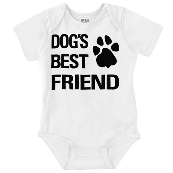 Dogs Mans Best Friend Cute Romper Boys or Girls Infant Baby Brisco Brands 6M